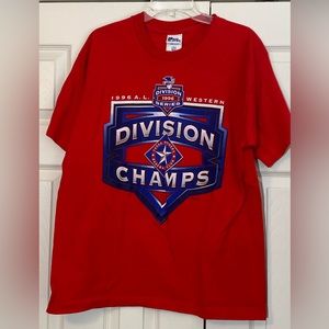 Vintage Pro Player 1996 AL West Division Champs Texas Rangers Tshirt Size L